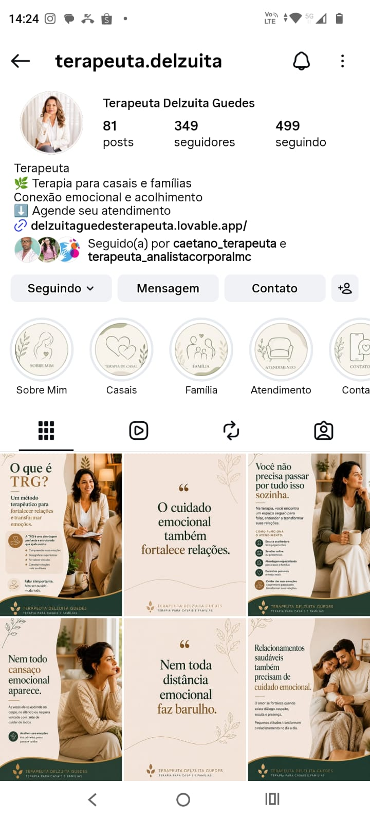 Instagram estratégico desenvolvido para Delzuita Guedes